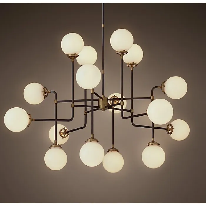 Люстра Bistro Globe Clear Glass Chandelier 16 Milk от ImperiumLoft