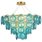 Люстра Blue Glass disk Chandelier от ImperiumLoft