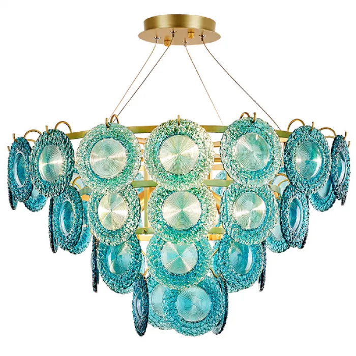 Люстра Blue Glass disk Chandelier от ImperiumLoft