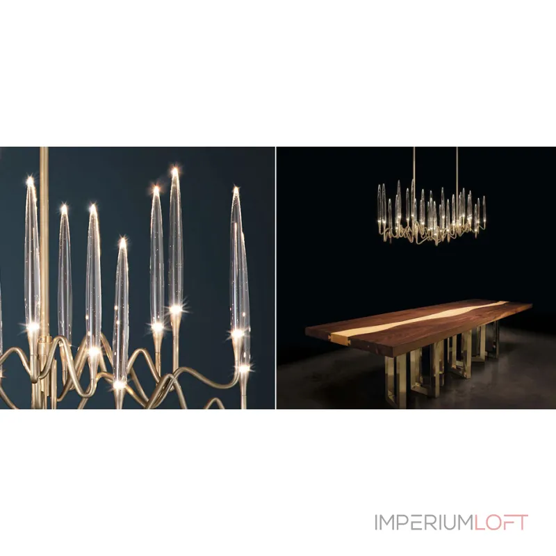 Люстра на штанге Il Pezzo Chandelier Brass and Crystals L100