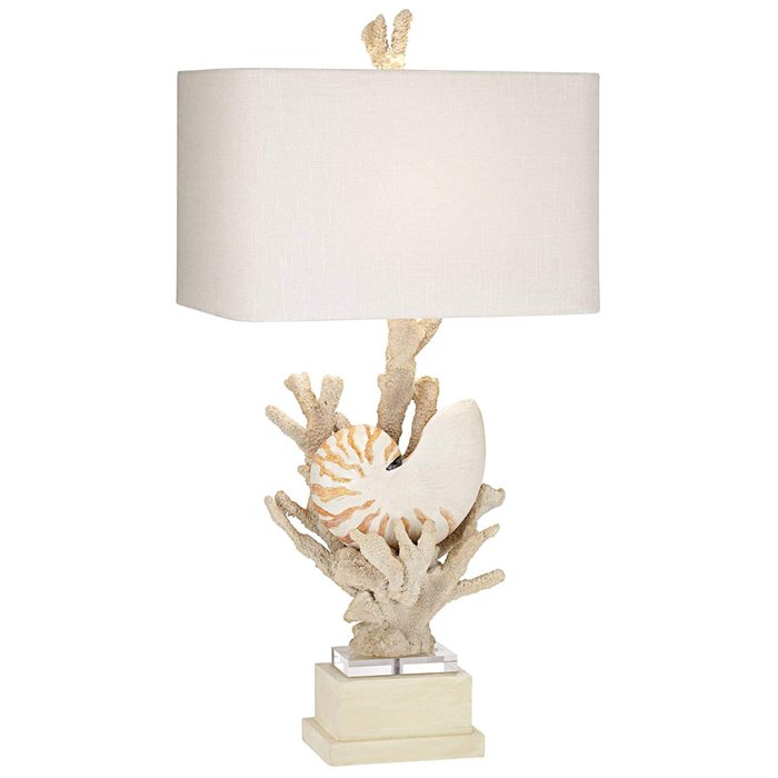 Nautilus Shell and White Coral Table Lamp от ImperiumLoft