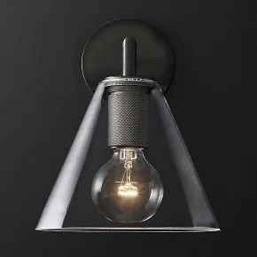 Бра RH Utilitaire Funnel Shade Single Sconce Black