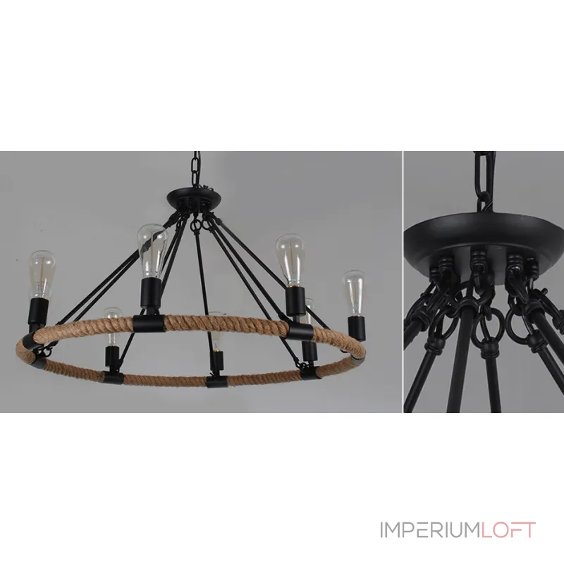 Подвесная люстра Round Tube Loft Rope Light Подвесная люстра Round Tube Loft Rope Light