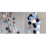 Гирлянда хлопковые фонарики Сotton Ball Sailor Blue от ImperiumLoft