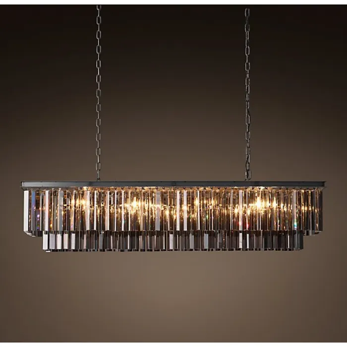 Люстра RH 1920s Odeon Smoke Glass Fringe Black iron 125 от ImperiumLoft