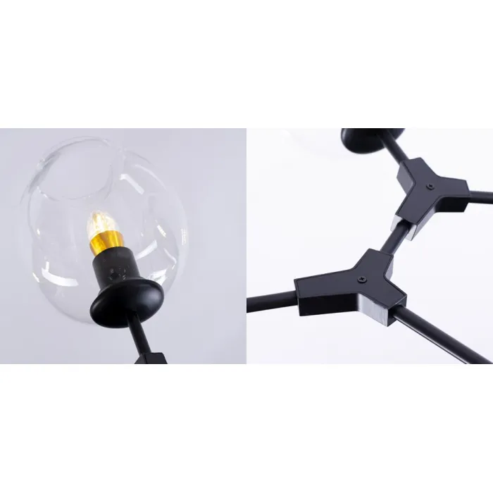 Люстра Сrumpled Glass Bubble Chandelier Black 8 плафонов от ImperiumLoft