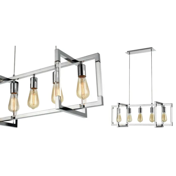 Подвесной светильник Transparent Strips Chromium 5 от ImperiumLoft