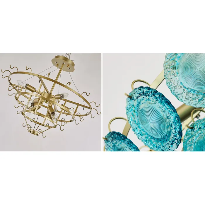 Люстра Blue Glass disk Chandelier от ImperiumLoft