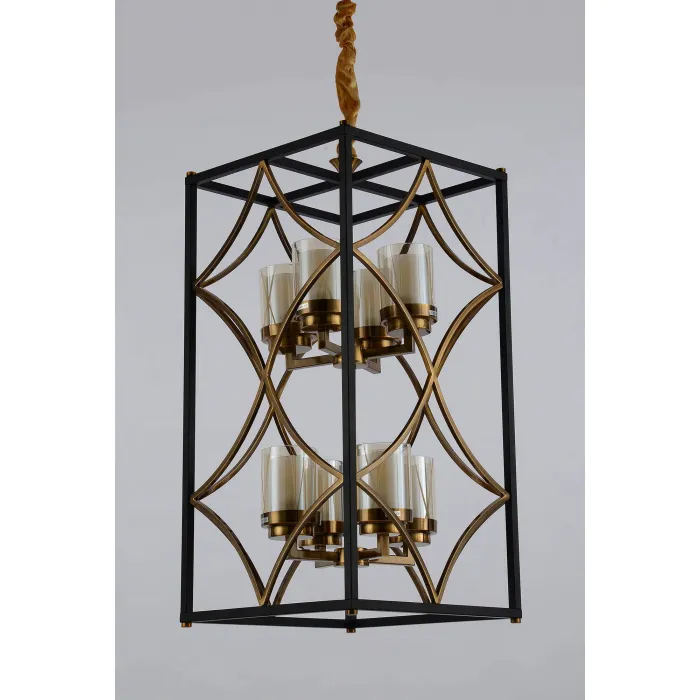 Подвесная люстра Lumina Deco Quadrato LDP 1223-8 BK+MD от ImperiumLoft