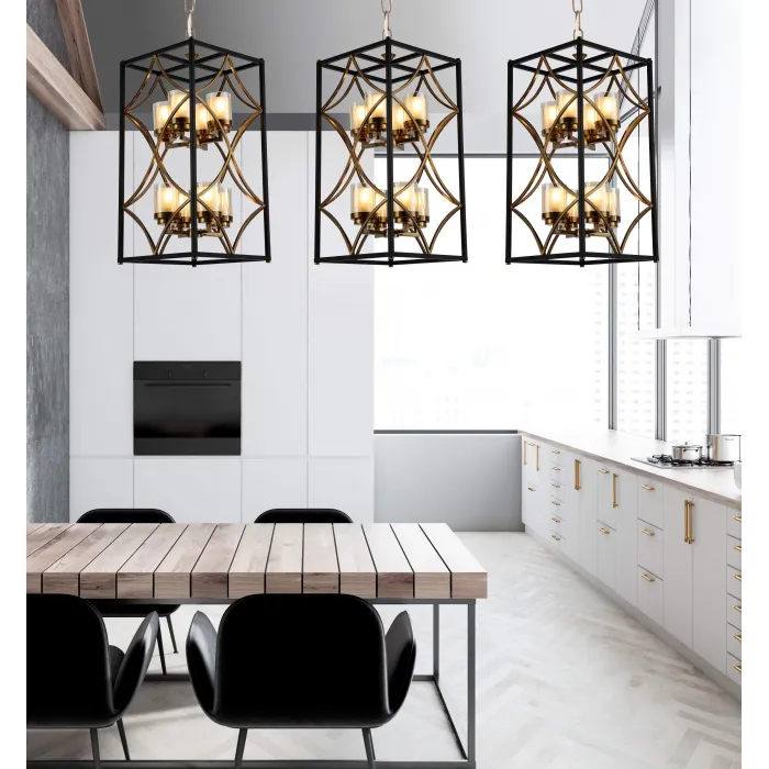Подвесная люстра Lumina Deco Quadrato LDP 1223-8 BK+MD от ImperiumLoft