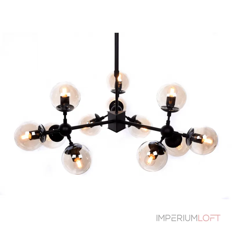 Люстра на штанге Lumina Deco Zodiak LDP 160-12 BK+TEA