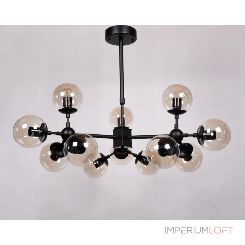 Люстра на штанге Lumina Deco Zodiak LDP 160-12 BK+TEA