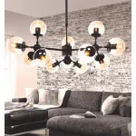 Люстра на штанге Lumina Deco Zodiak LDP 160-12 BK+TEA
