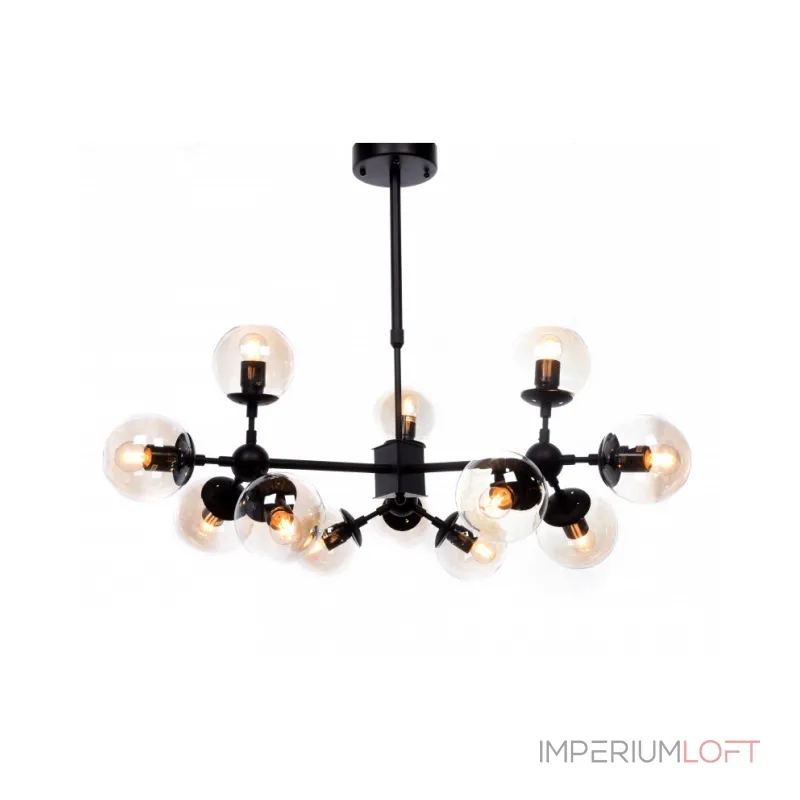 Люстра на штанге Lumina Deco Zodiak LDP 160-12 BK+TEA