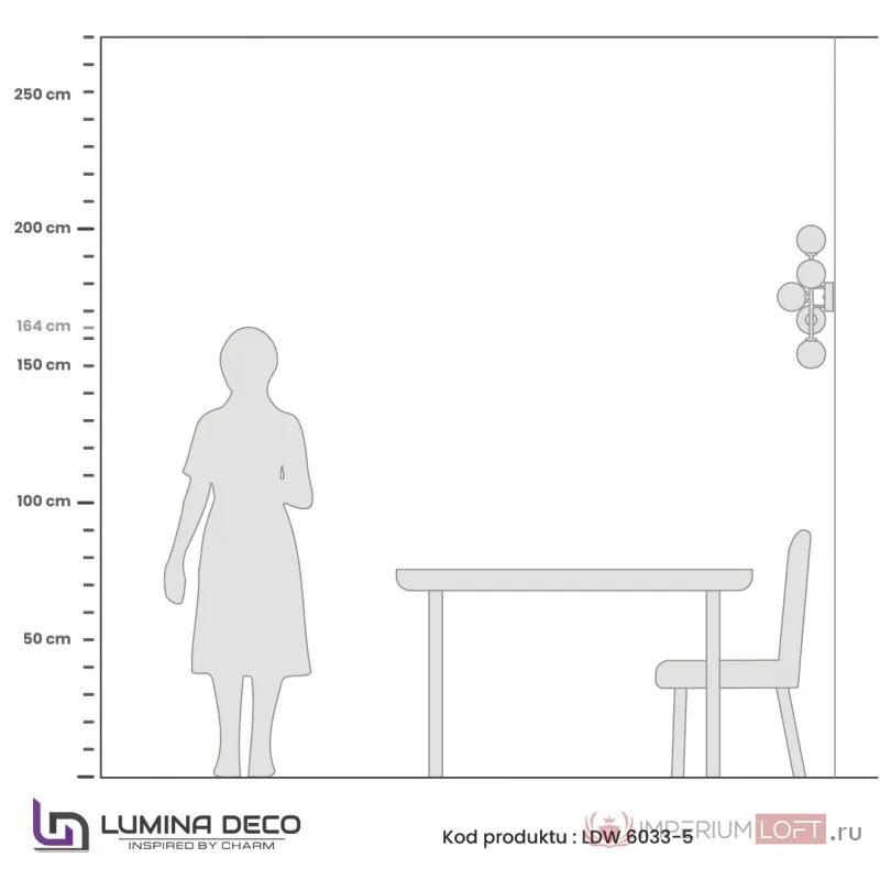 Бра Lumina Deco Marsiada LDW 6033-5 BK+F.GD от ImperiumLoft