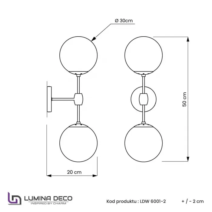 Бра Lumina Deco Zodiak LDW 6001-2 BK+WT от ImperiumLoft