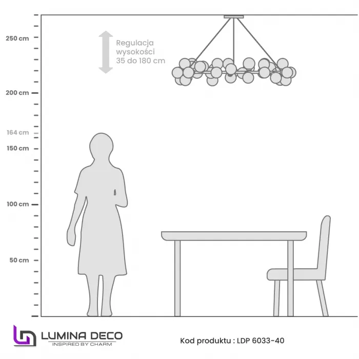 Подвесной светильник Lumina Deco Marsiada LDP 6033-40 BK+MD от ImperiumLoft