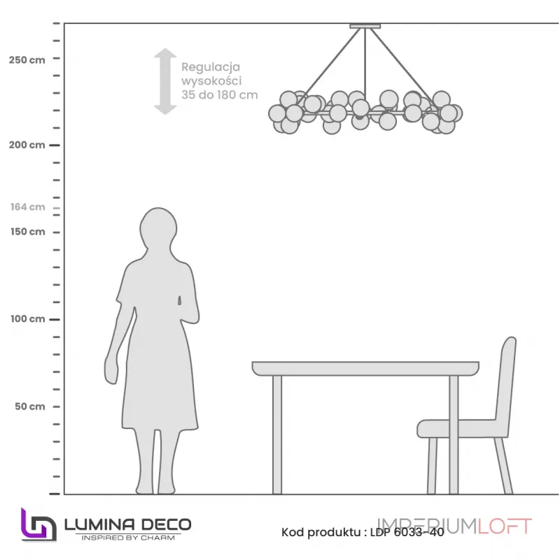 Подвесная люстра Lumina Deco Marsiada LDP 6033-40 BK+MD