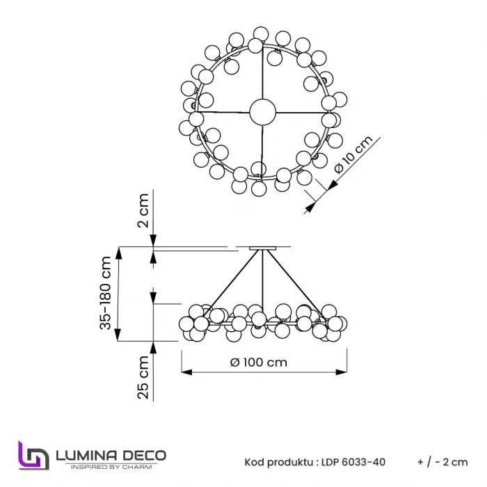 Подвесной светильник Lumina Deco Marsiada LDP 6033-40 BK+MD от ImperiumLoft