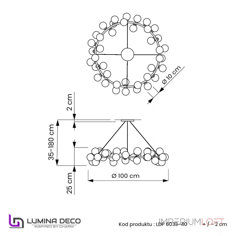 Подвесная люстра Lumina Deco Marsiada LDP 6033-40 BK+MD