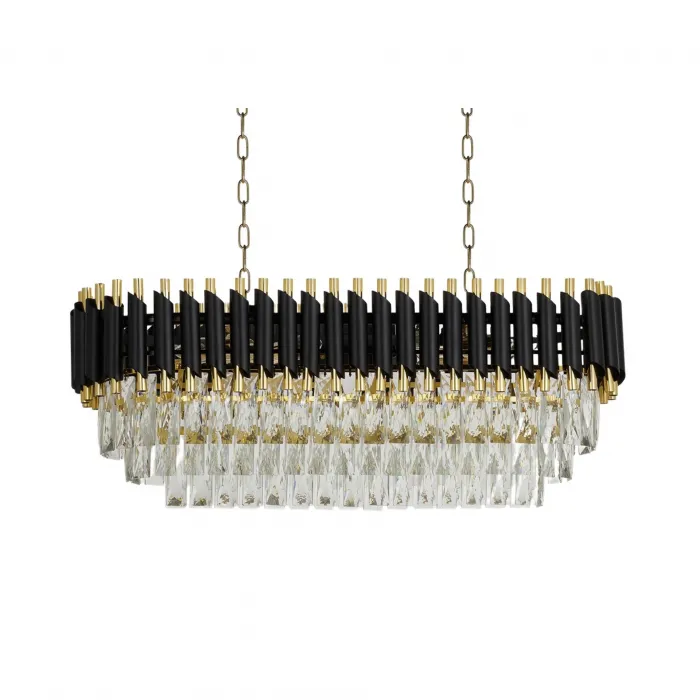 Хрустальная подвесная люстра Lumina Deco Funneli LDP 6003-800-PR BK+F.GD от ImperiumLoft