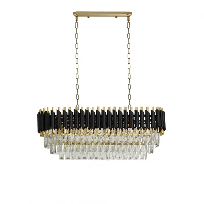 Хрустальная подвесная люстра Lumina Deco Funneli LDP 6003-800-PR BK+F.GD от ImperiumLoft