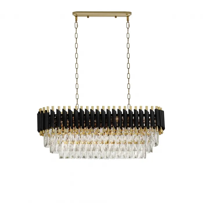 Хрустальная подвесная люстра Lumina Deco Funneli LDP 6003-800-PR BK+F.GD от ImperiumLoft