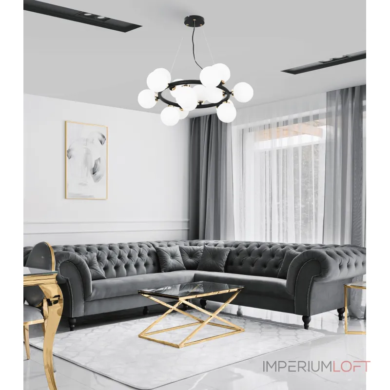 Подвесная люстра Lumina Deco Marsiada LDP 6033-15 BK+GD