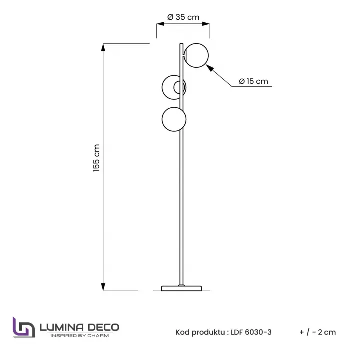 Торшер Lumina Deco Fredica LDF 6030-3 GD от ImperiumLoft