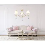 Хрустальная подвесная люстра Lumina Deco Dominni LDP 9268-3 GD от ImperiumLoft