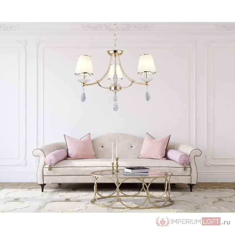 Хрустальная подвесная люстра Lumina Deco Dominni LDP 9268-3 GD от ImperiumLoft