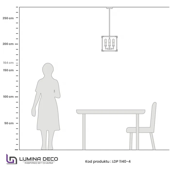 Подвесной светильник Lumina Deco Waldorf LDP 1140-4 BK+MD от ImperiumLoft
