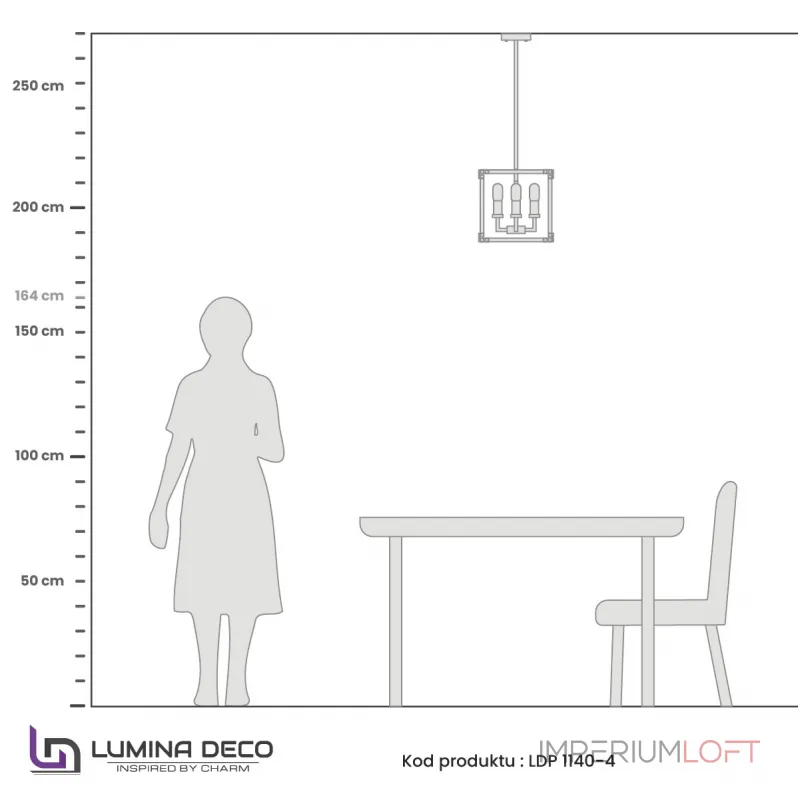Подвесной светильник Lumina Deco Waldorf LDP 1140-4 BK+MD