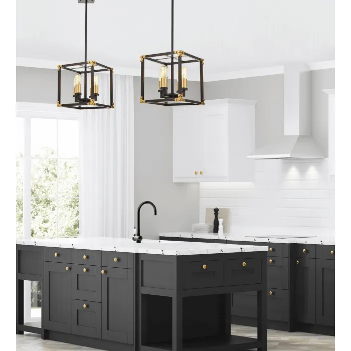 Подвесной светильник Lumina Deco Waldorf LDP 1140-4 BK+MD от ImperiumLoft