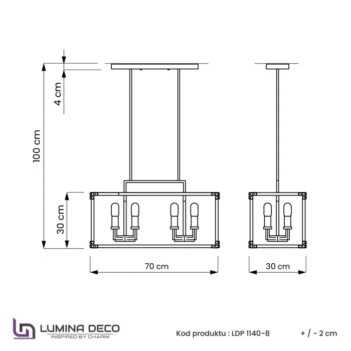 Подвесной светильник Lumina Deco Waldorf LDP 1140-8 BK+MD от ImperiumLoft