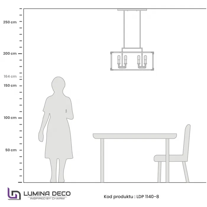 Подвесной светильник Lumina Deco Waldorf LDP 1140-8 BK+MD от ImperiumLoft