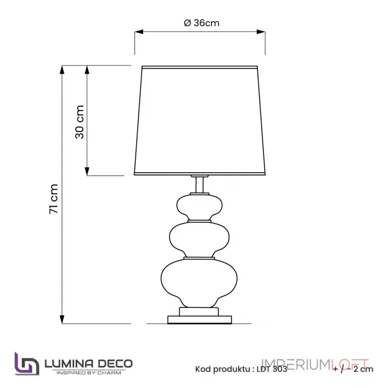 Настольная лампа Lumina Deco Briston LDT 303 PR+WT Настольная лампа Lumina Deco Briston LDT 303 PR+WT