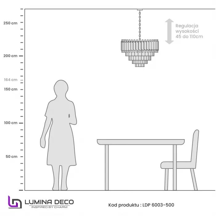 Хрустальная подвесная люстра Lumina Deco Funneli LDP 6003-500 WT+F.GD от ImperiumLoft
