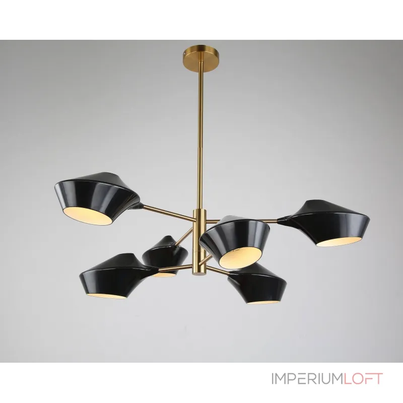 Люстра на штанге Lumina Deco Romina LDP 6037-6 BK+GD