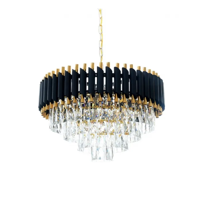 Хрустальная подвесная люстра Lumina Deco Funneli LDP 6003-550 BK+F.GD от ImperiumLoft