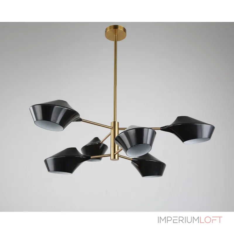 Люстра на штанге Lumina Deco Romina LDP 6037-6 BK+GD