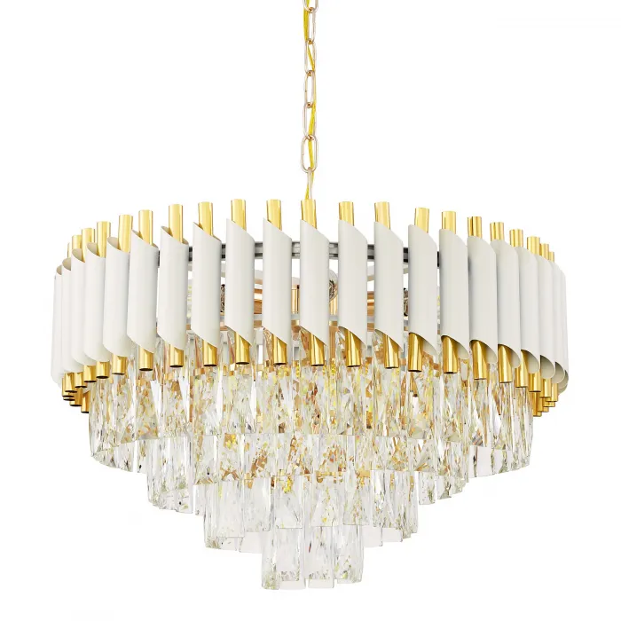 Хрустальная подвесная люстра Lumina Deco Funneli LDP 6003-500 WT+F.GD от ImperiumLoft