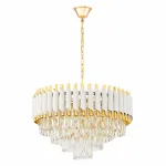 Хрустальная подвесная люстра Lumina Deco Funneli LDP 6003-500 WT+F.GD от ImperiumLoft
