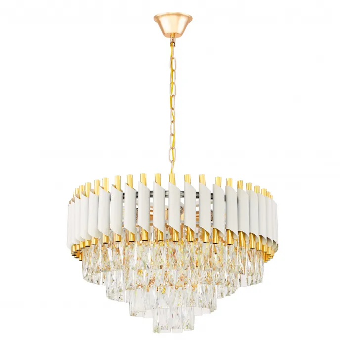 Хрустальная подвесная люстра Lumina Deco Funneli LDP 6003-500 WT+F.GD от ImperiumLoft
