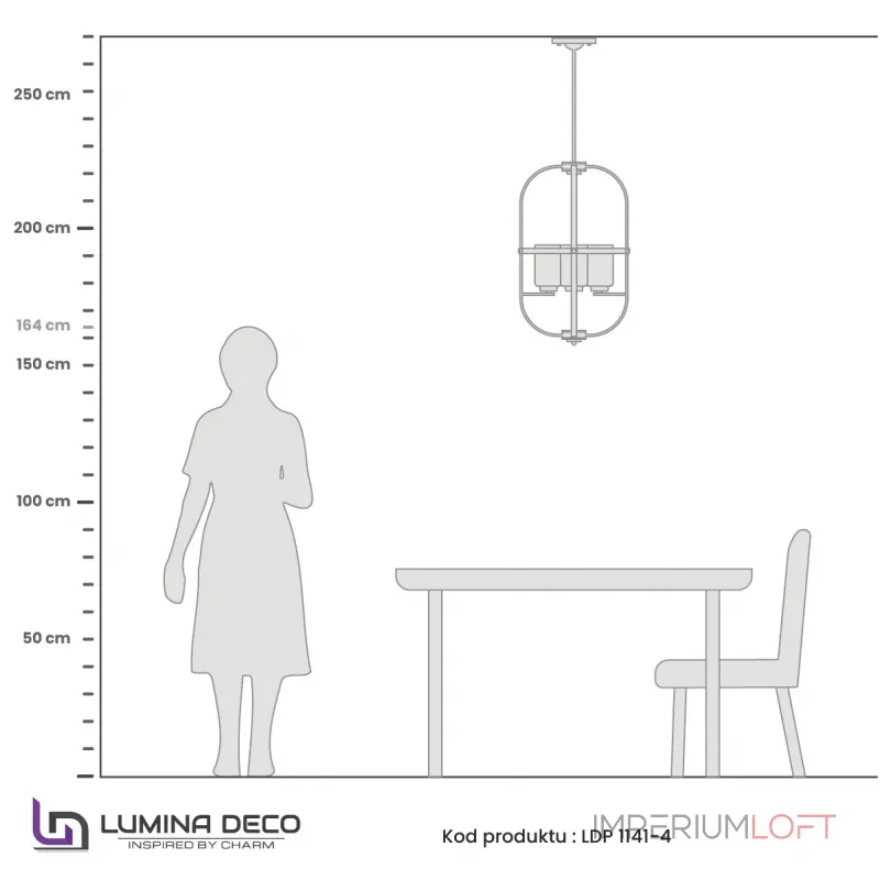 Подвесной светильник Lumina Deco Monterey LDP 1141-4 BK+MD