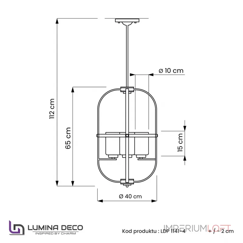 Подвесной светильник Lumina Deco Monterey LDP 1141-4 BK+MD