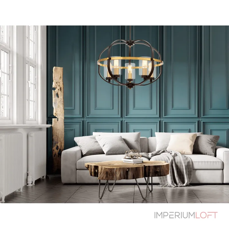 Люстра на штанге Lumina Deco Monterey LDP 1141-5 BK+MD