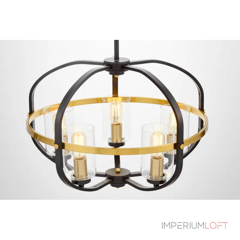 Люстра на штанге Lumina Deco Monterey LDP 1141-5 BK+MD