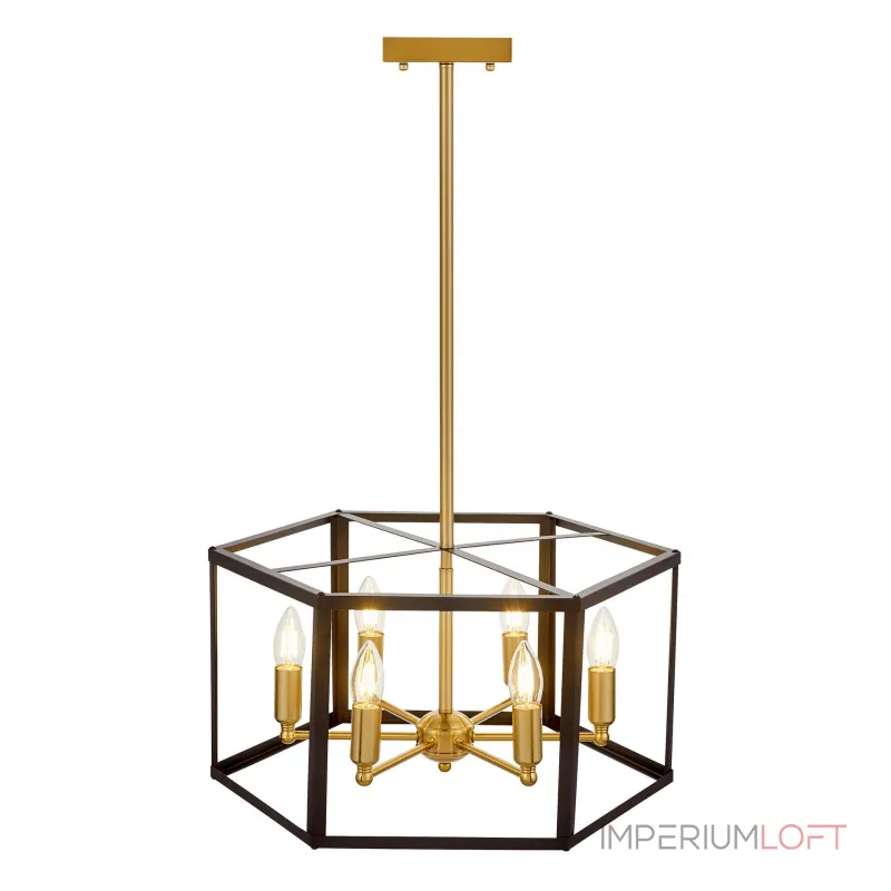 Люстра на штанге Lumina Deco Lorton LDP 1142-6 BK+MD