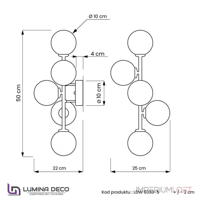 Бра Lumina Deco Marsiada LDW 6033-5 F.GD Бра Lumina Deco Marsiada LDW 6033-5 F.GD